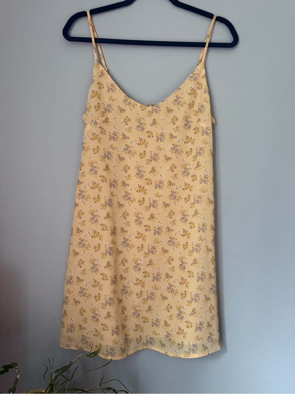 Feminine Floral Summer Dress - Simons Twik Yellow Floral Satin Slip Dress